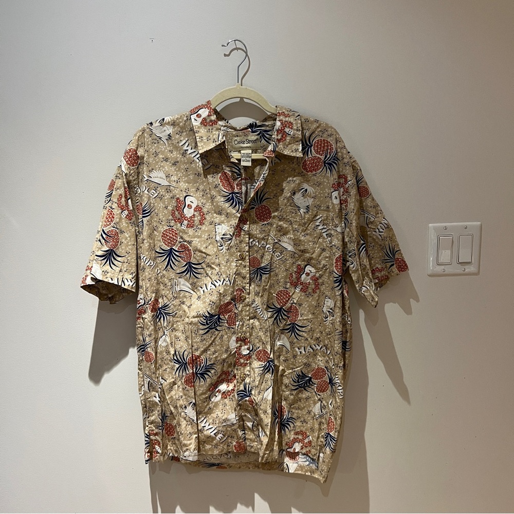 Tropical Print Short Sleeve Shirt for Men